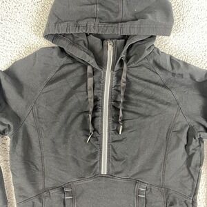 Athleta Jacket Womens Large Black 1/2 Zip Pullover Hoodie Mock Neck Running Gym